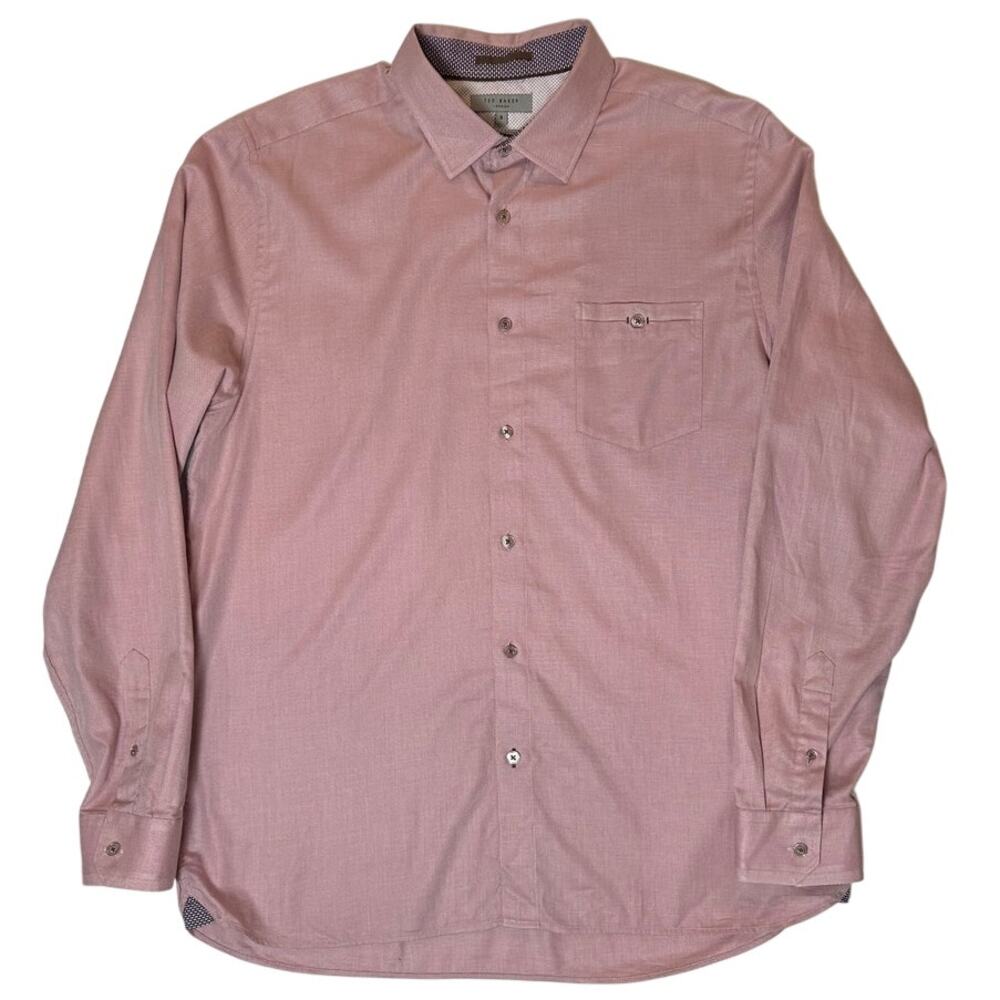 Ted Baker London Long Sleeve Button Down Pink Dress Shirt size 5